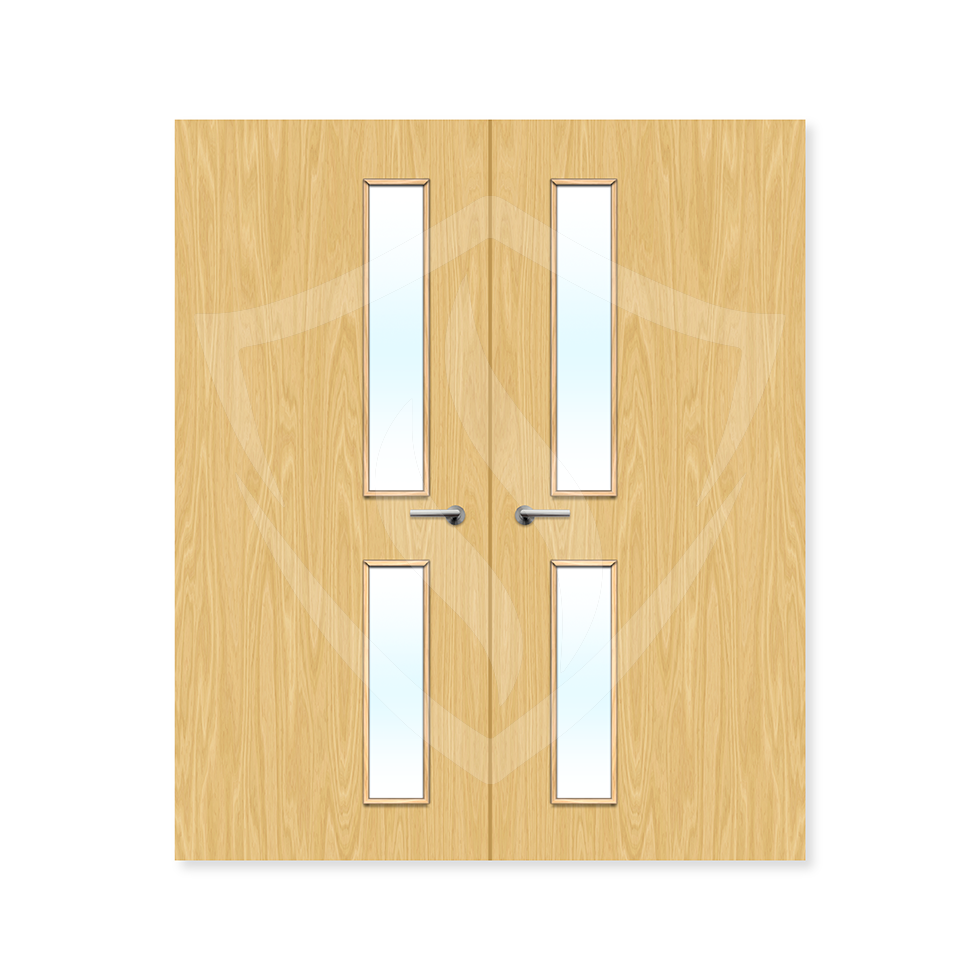 Premier Internal Koto Veneer 16g Glazed Double Fd30 fire Clear Glass / 1981 x 762mm / 6ft 6" x 2ft 6" / Koto Veneer Premier Fire Doors