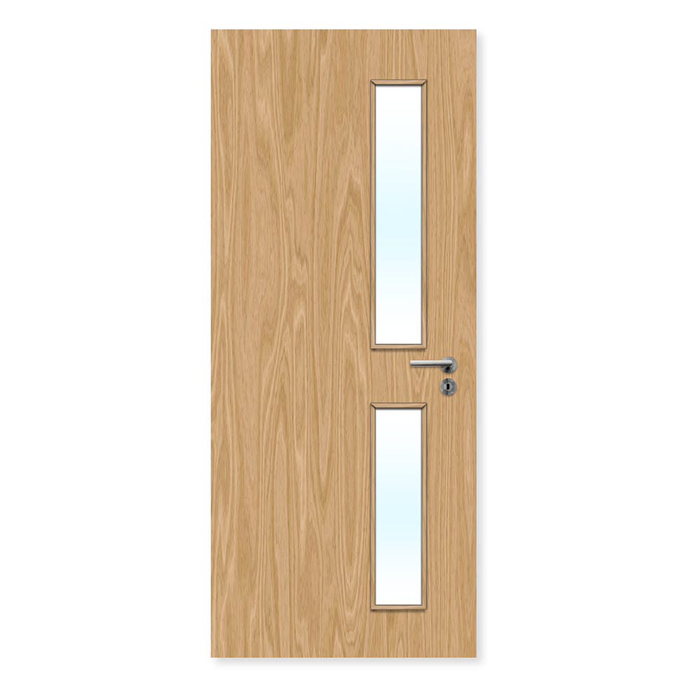 Premier Internal Primed 16G FD30 Fire Door glazing design