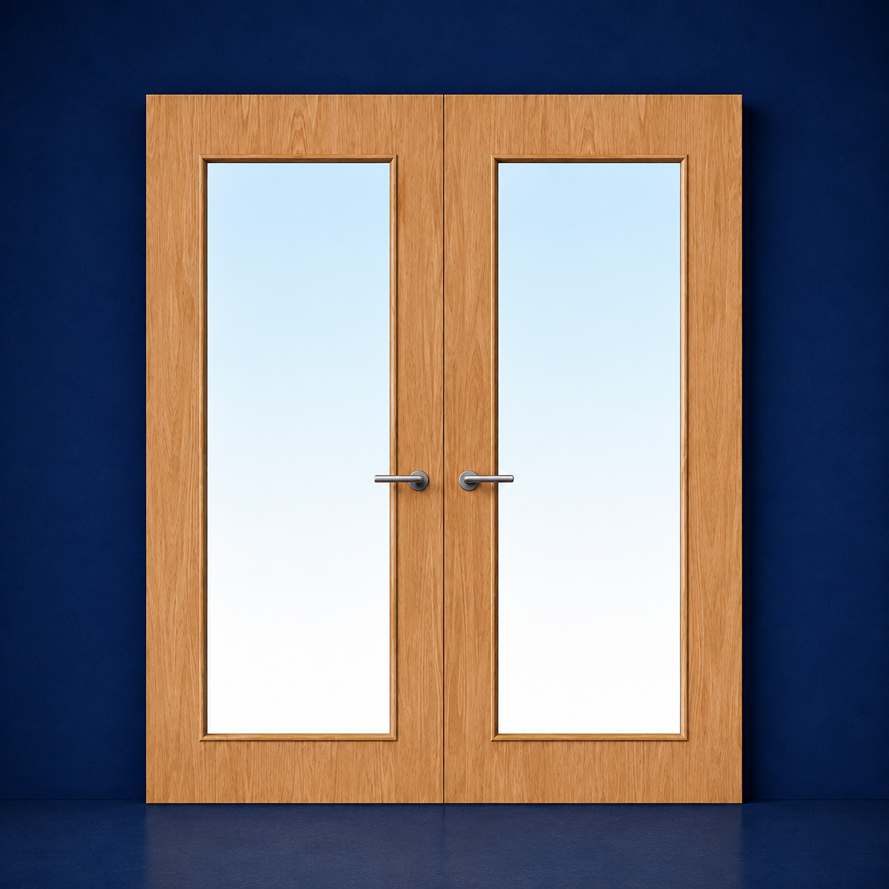 Premier Internal Primed 19G FD30 Double Fire Door glazing design