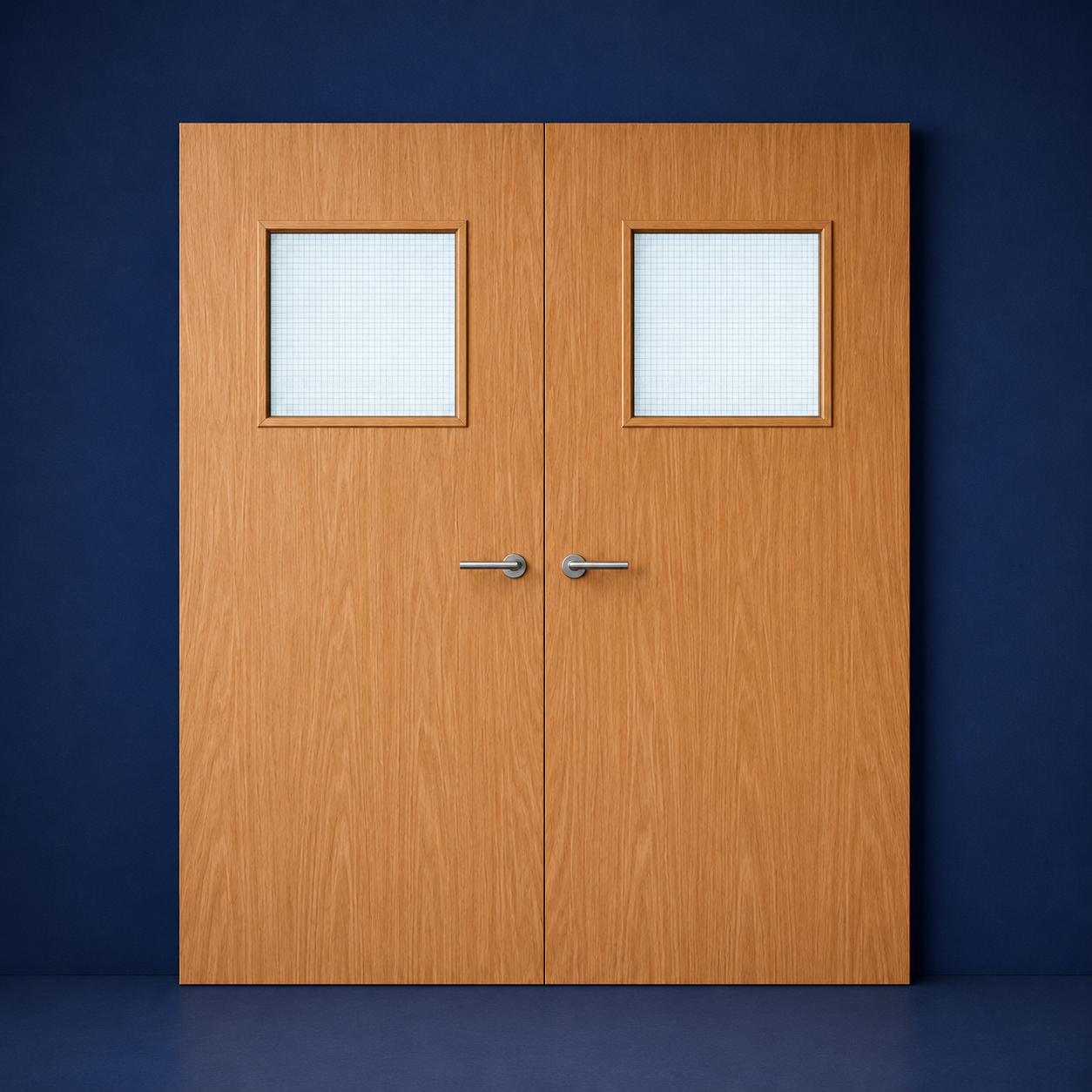 Premier Internal Primed 1G FD30 Double Fire Door glazing design