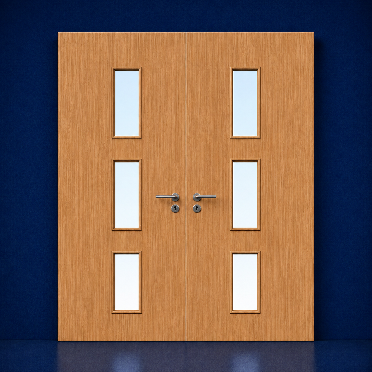 Premier Internal Primed 23G FD30 Double Fire Door glazing design