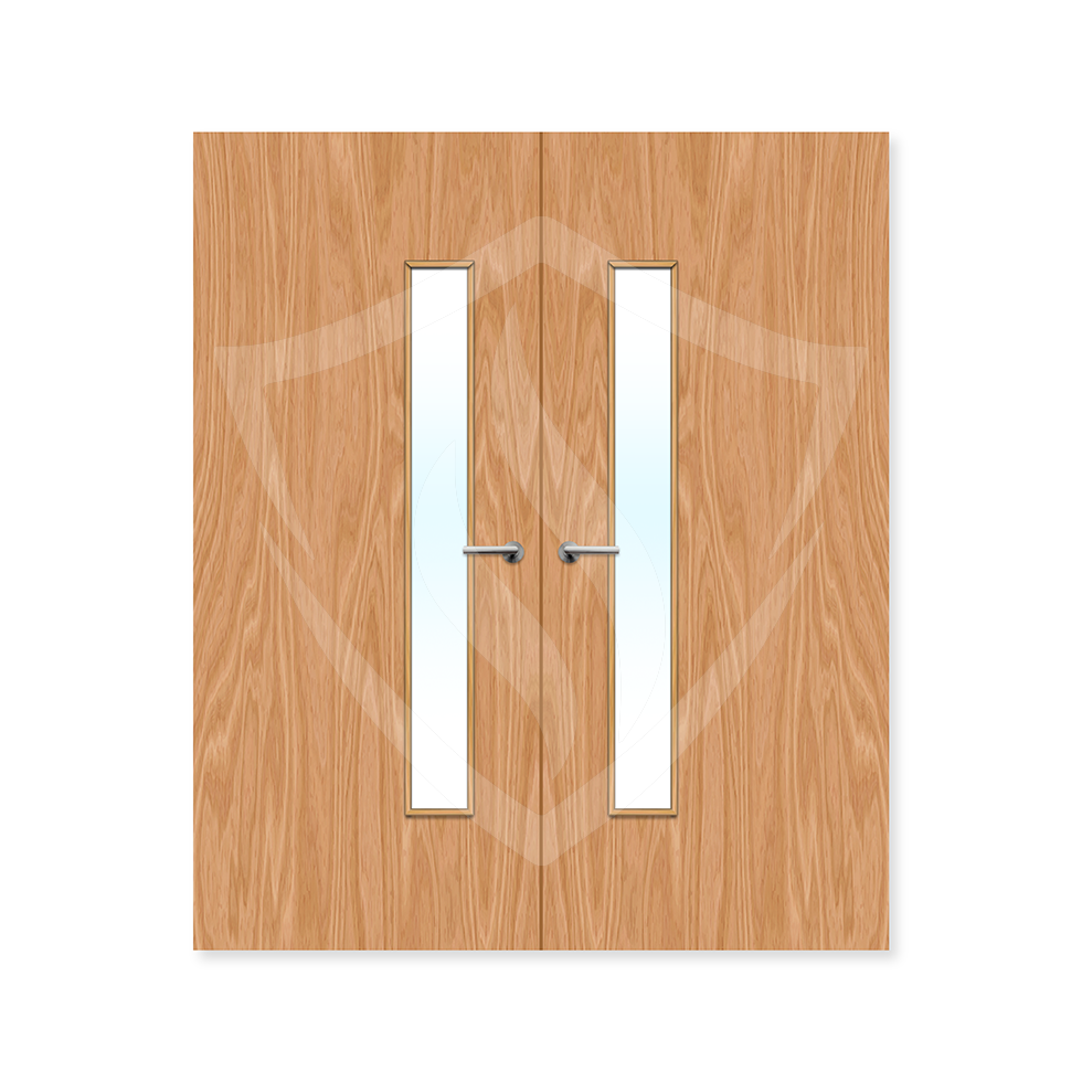 Premier Internal Beech Veneer 25g Glazed Double Fd60 fire Clear Glass / 1981 x 762mm / 6ft 6" x 2ft 6" / Beech Veneer Premier Fire Doors