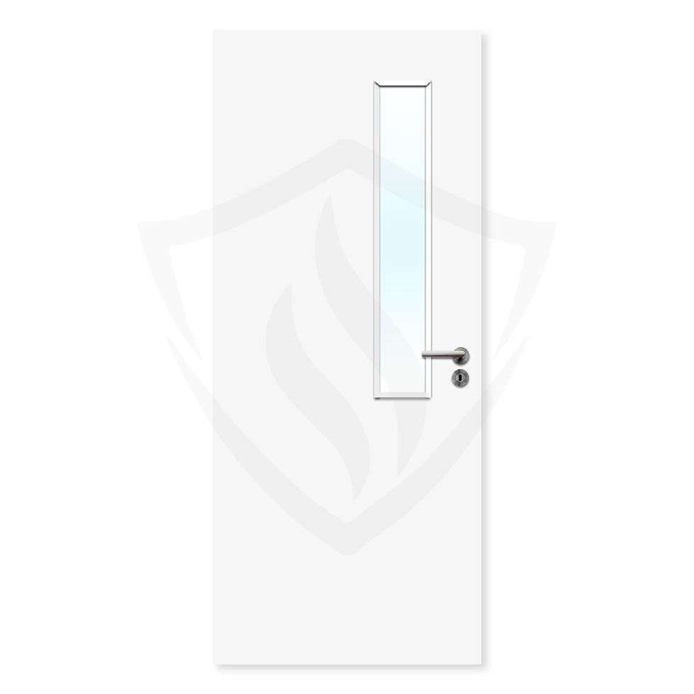 Premier External Bespoke Plywood Paint Grade 7g Glazed Fd30 Clear Glass / Plywood / Up to 2135mm x 915mm x 44mm (Kraft white paper finish ready for painting). Premier Fire Doors