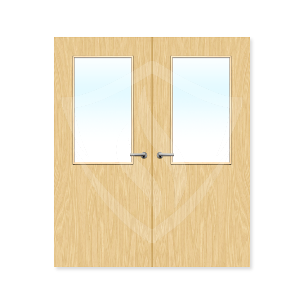 Premier Internal Ash Veneer 8g Glazed Double Fd60 fire Door Clear Glass / 1981 x 762mm / 6ft 6" x 2ft 6" / Ash Veneer Premier Fire Doors