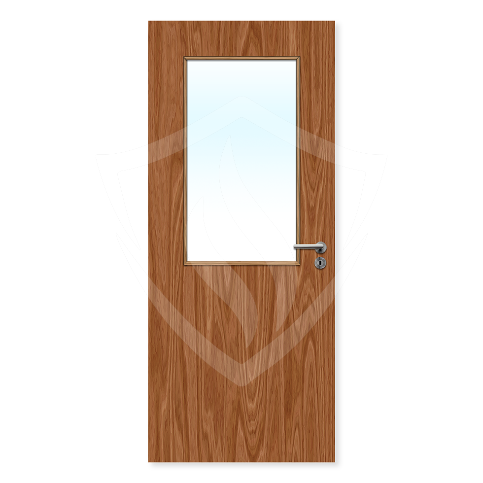 Premier External Bespoke Plywood Paint Grade 8g Glazed Fd30 Clear Glass / Plywood Premier Fire Doors
