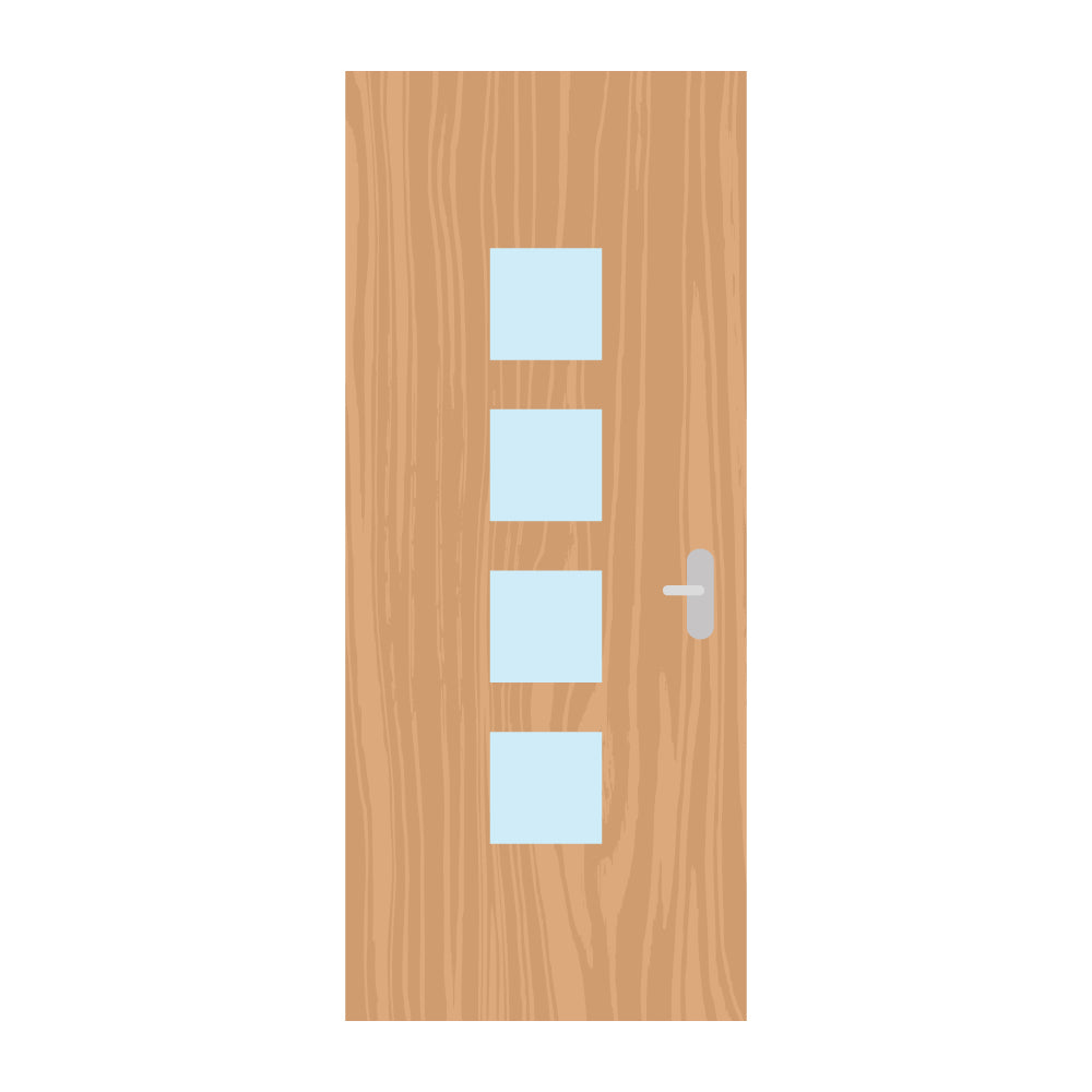 Premier Internal Walnut Bespoke 22G FD60 Fire Door glazing design