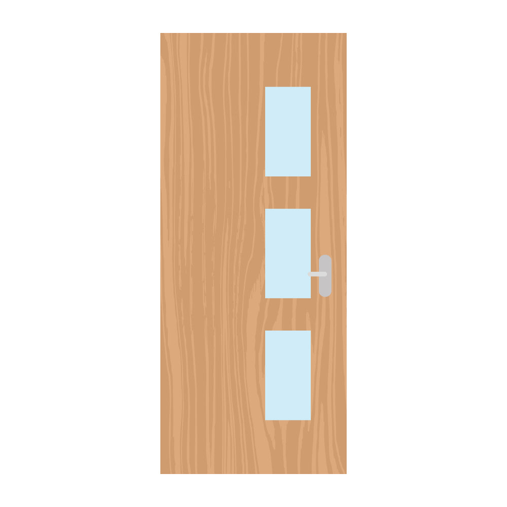 Premier Internal Walnut Bespoke 28G FD60 Fire Door glazing design
