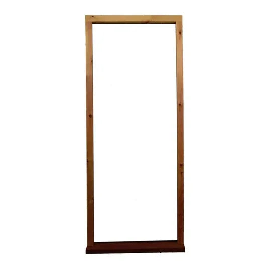 Single softwood FD30 fire door frame with cill, rectangular shape, plain background