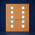 Premier Internal Primed 10G FD30 Double Fire Door glazing design