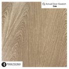 Oak fire door wood grain swatch, light natural finish, close-up texture sample