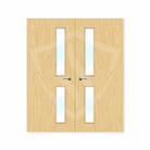 Internal Bespoke Ash Veneer 16g Glazed Double Fd30 fire Door Clear Glass / Ash Veneer / Up to 2135mm x 915mm x 44mm Premier Fire Doors