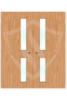 Premier Internal Beech Veneer 16g Glazed Double Fd30 fire 1981 x 762mm / 6ft 6" x 2ft 6" / Clear Glass / Beech Veneer Premier Fire Doors