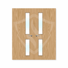Internal Bespoke Oak Veneer 16g Glazed Double Fd30 fire Door Clear Glass / Oak Veneer / Up to 2135mm x 915mm x 44mm Premier Fire Doors