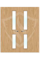 Premier Internal Oak Veneer 16g Glazed Double Fd30 fire Door Clear Glass / 1981 x 762mm / 6ft 6" x 2ft 6" / Oak Veneer Premier Fire Doors