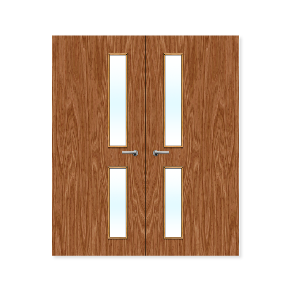 Internal Bespoke Plywood Paint Grade 16g Glazed Double Fd30 Clear Glass / Plywood / Up to 2135mm x 915mm x 44mm Premier Fire Doors