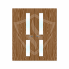 Internal Bespoke Walnut Veneer 16g Glazed Double Fd30 fire Clear Glass / Walnut Veneer / Up to 2135mm x 915mm x 44mm Premier Fire Doors