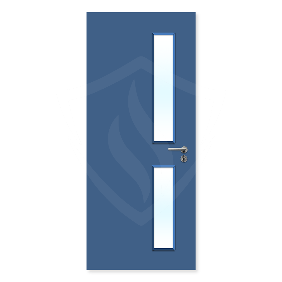 Premier Internal Bespoke Laminate 16g Glazed Fd30 fire Door blue / Clear Glass Premier Fire Doors