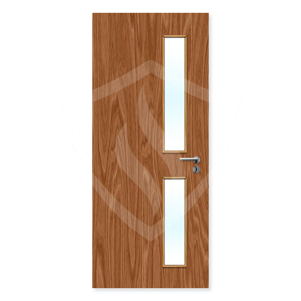 Premier Internal Bespoke Plywood 16g Glazed Fd60 fire Door Clear Glass / Plywood / Up to 2135mm x 915mm x 54mm Premier Fire Doors
