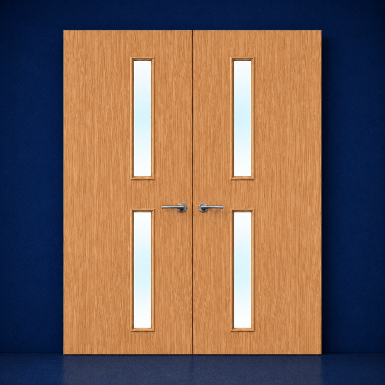 Premier Internal Primed 16G FD30 Double Fire Door glazing design