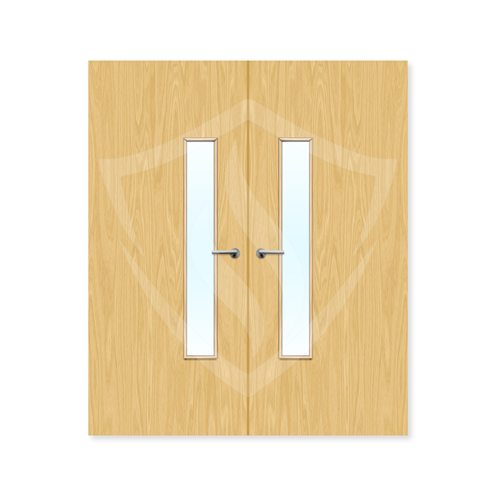 Premier Internal Koto Veneer 18g Glazed Double Fd30 fire 1981 x 762mm / 6ft 6" x 2ft 6" / Clear Glass / Koto Veneer Premier Fire Doors