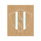Premier Internal Oak Veneer 18g Glazed Double Fd30 fire Door 1981 x 762mm / 6ft 6" x 2ft 6" / Clear Glass / Oak Veneer Premier Fire Doors