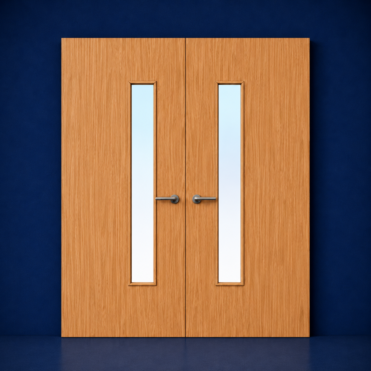 Premier Internal Primed 18G FD30 Double Fire Door glazing design