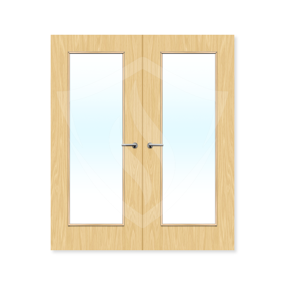 Premier Internal Ash Veneer 19g (pattern 10) Glazed Double Clear Glass / 1981 x 762mm / 6ft 6" x 2ft 6" / Ash Veneer Premier Fire Doors