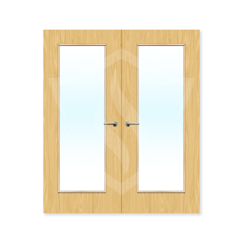 Premier Internal Koto Veneer 19g (pattern 10) Glazed Double 1981 x 762mm / 6ft 6" x 2ft 6" / Clear Glass / Koto Veneer Premier Fire Doors