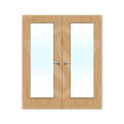 Premier Internal Oak Veneer 19g (pattern 10) Glazed Double Clear Glass / 1981 x 762mm / 6ft 6" x 2ft 6" / Oak Veneer Premier Fire Doors