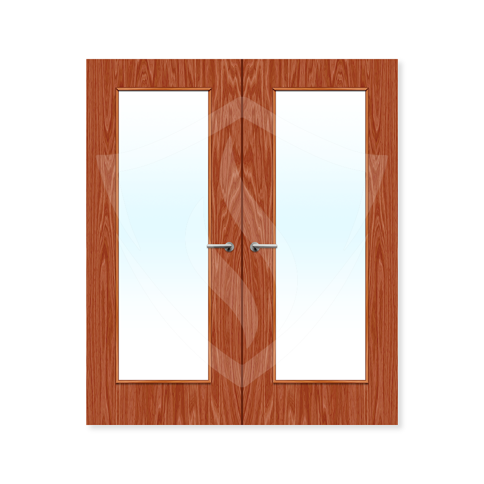 Premier Internal Bespoke Sapele Veneer 19g (pattern 10) Clear Glass / Sapele Veneer / Up to 2135mm x 915mm x 44mm Premier Fire Doors