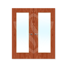 Premier Internal Sapele Veneer 19g (pattern 10) Glazed 1981 x 762mm / 6ft 6" x 2ft 6" / Clear Glass / Sapele Veneer Premier Fire Doors