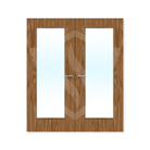 Premier Internal Bespoke Walnut Veneer 19g (pattern 10) Clear Glass / Walnut Veneer / Up to 2135mm x 915mm x 44mm Premier Fire Doors