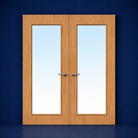 Premier Internal Primed 19G FD30 Double Fire Door glazing design