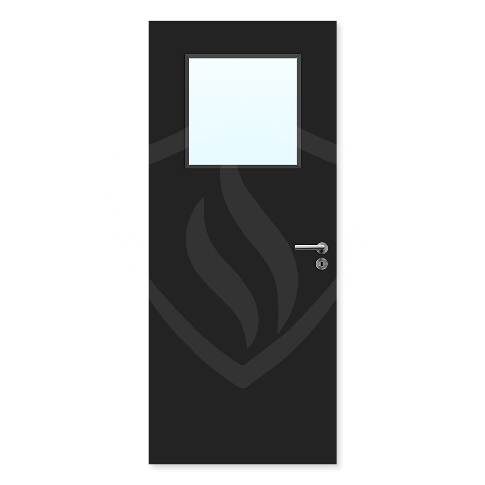 Premier Internal Bespoke Laminate 1g Glazed Fd60 fire Door RAL 9005 Black / Clear Glass / Up to 2135mm x 915mm x 54mm Premier Fire Doors