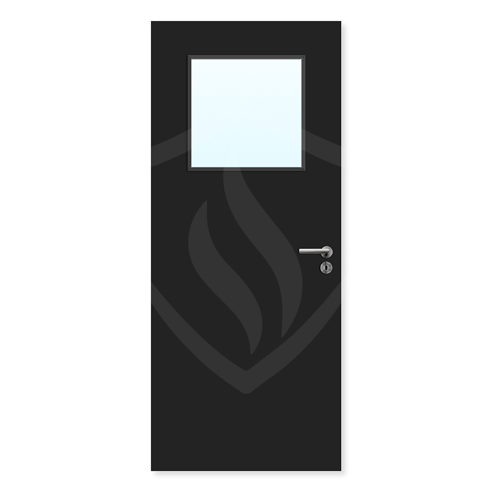 Premier Internal Plywood (paint Finish) 1g Glazed Fd30 fire Black / GWPP / 1981 x 762mm / 6ft 6" x 2ft 6" Premier Fire Doors