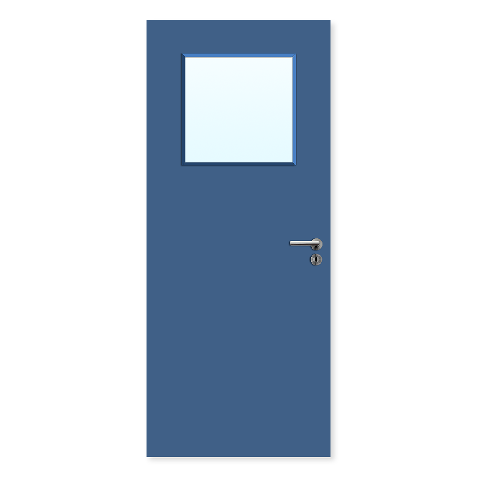 Premier Internal Bespoke Laminate 1g Glazed Fd60 fire Door RAL 5017 Blue / Clear Glass / Up to 2135mm x 915mm x 54mm Premier Fire Doors