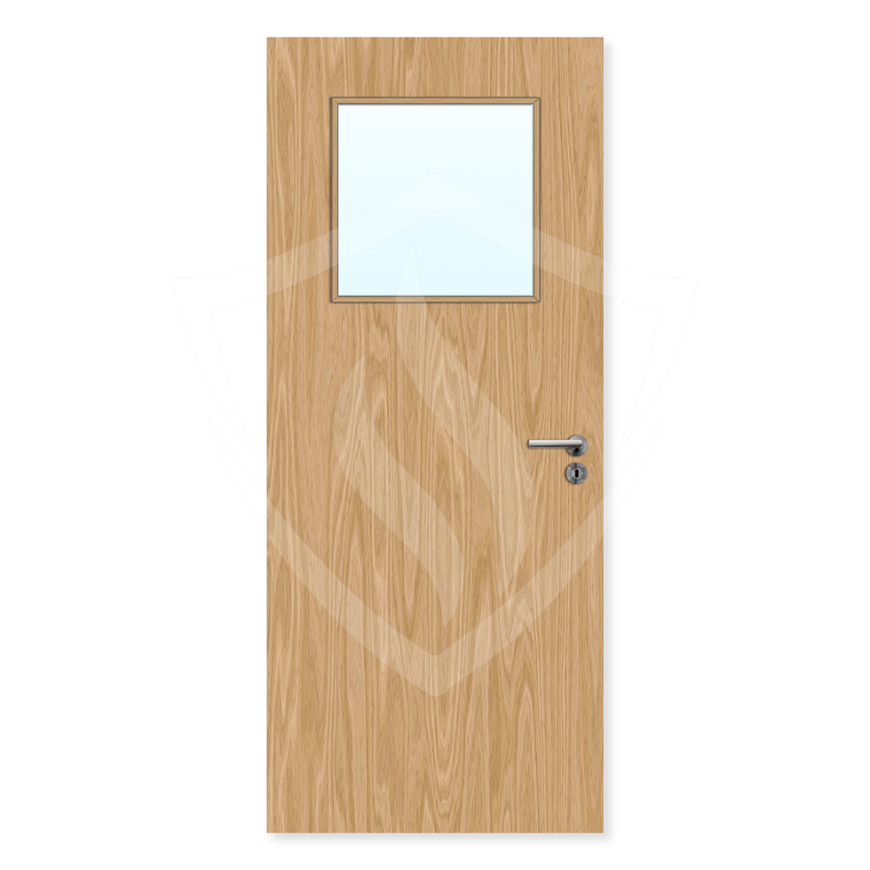 Premier Internal Bespoke Oak Veneer 1g Glazed Fd30 fire Door Clear Glass / Oak Veneer / Up to 2135mm x 915mm x 44mm Premier Fire Doors
