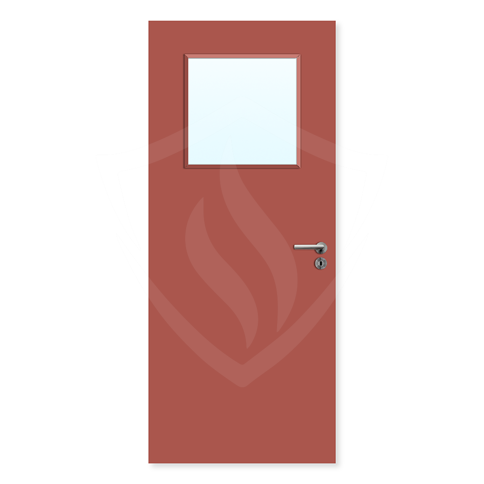 Premier Internal Bespoke Plywood (paint Finish) 1g Glazed Red / GWPP Premier Fire Doors