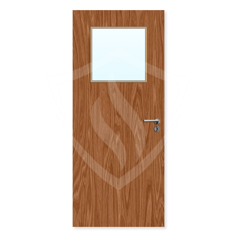 Premier Internal Bespoke Plywood 1g Glazed Fd60 fire Door Clear Glass / Plywood / Up to 2135mm x 915mm x 54mm Premier Fire Doors