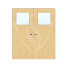 Premier Internal Ash Veneer 1g Glazed Double Fd30 fire Door Clear Glass / Ash Veneer / 1981 x 762mm / 6ft 6" x 2ft 6" Premier Fire Doors