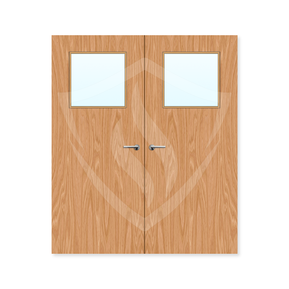 Premier Internal Beech Veneer 1g Glazed Double Fd60 fire Clear Glass / 1981 x 762mm / 6ft 6" x 2ft 6" / Beech Veneer Premier Fire Doors