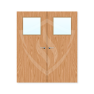 Premier Internal Beech Veneer 1g Glazed Double Fd30 fire Clear Glass / 1981 x 762mm / 6ft 6" x 2ft 6" / Beech Veneer Premier Fire Doors