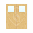 Internal Bespoke Koto Veneer 1g Glazed Double Fd30 fire Door Clear Glass / Koto Veneer / Up to 2135mm x 915mm x 44mm Premier Fire Doors