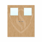 Internal Bespoke Oak Veneer 1g Glazed Double Fd30 fire Door Clear Glass / Oak Veneer / Up to 2135mm x 915mm x 44mm Premier Fire Doors