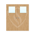 Premier Internal Oak Veneer 1g Glazed Double Fd30 fire Door Clear Glass / Oak Veneer / 1981 x 762mm / 6ft 6" x 2ft 6" Premier Fire Doors