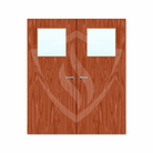 Internal Bespoke Sapele Veneer 1g Glazed Double Fd30 fire Clear Glass / Sapele Veneer / Up to 2135mm x 915mm x 44mm Premier Fire Doors