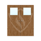 Premier Internal Walnut Veneer 1g Glazed Double Fd60 fire Clear Glass / 1981 x 762mm / 6ft 6" x 2ft 6" / Walnut Veneer Premier Fire Doors