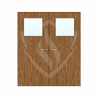 Internal Bespoke Walnut Veneer 1g Glazed Double Fd30 fire Clear Glass / Walnut Veneer / Up to 2135mm x 915mm x 44mm Premier Fire Doors