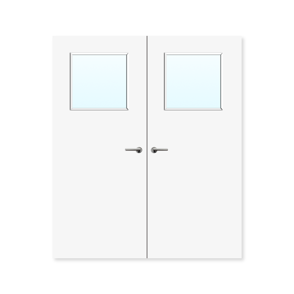 Premier Internal Primed 1G FD30 Double Fire Door glazing design