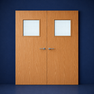 Premier Internal Primed 1G FD30 Double Fire Door glazing design